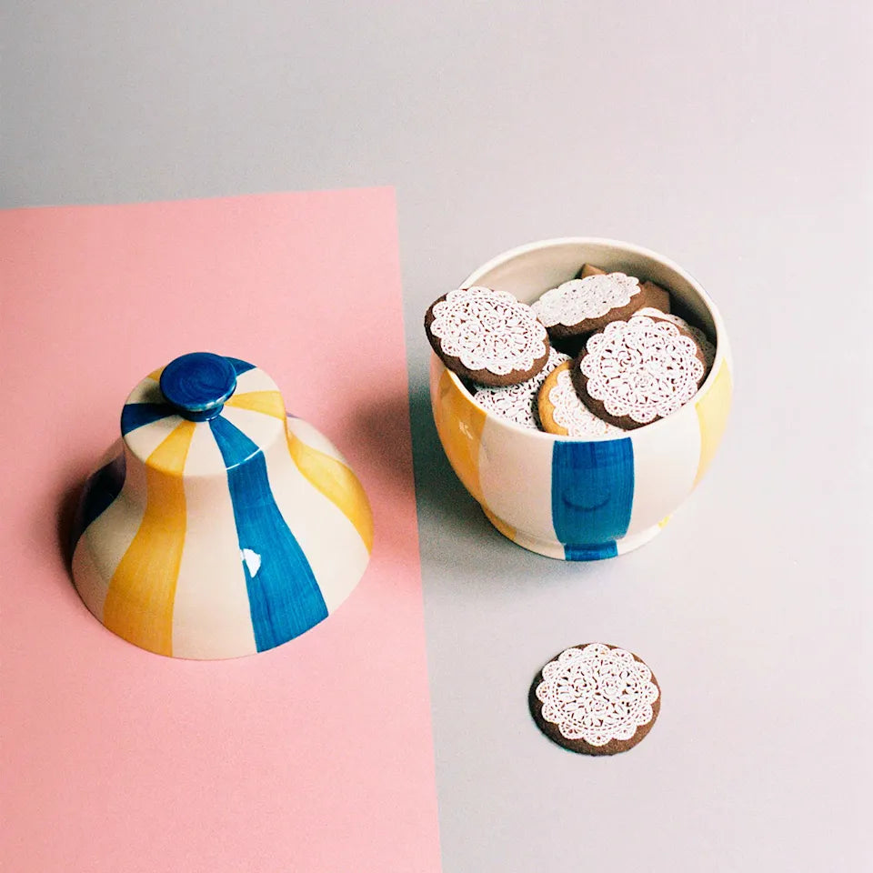 HAY Sobremesa Cookie Jar - Blue/Yellow