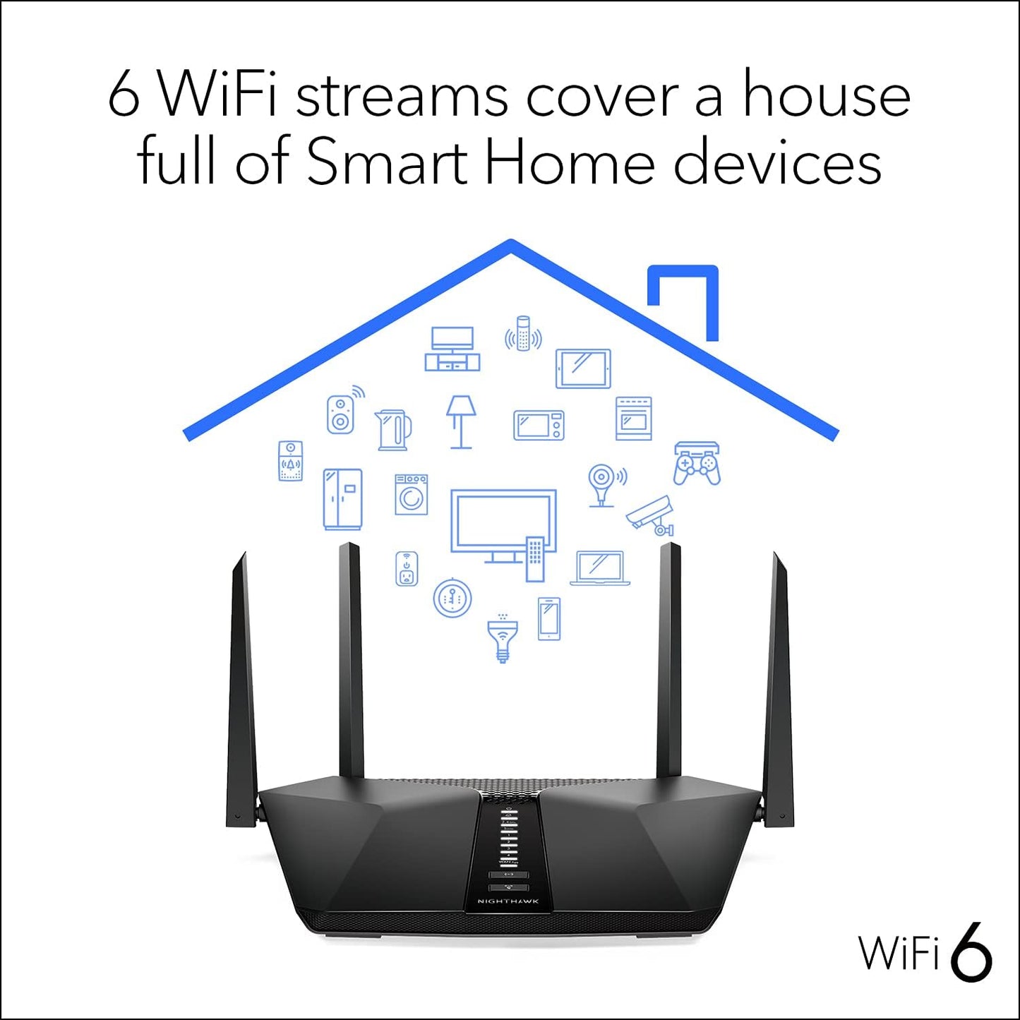 NETGEAR – Nighthawk AX5400 WiFi 6 Router One Year Advanced Cyber Security