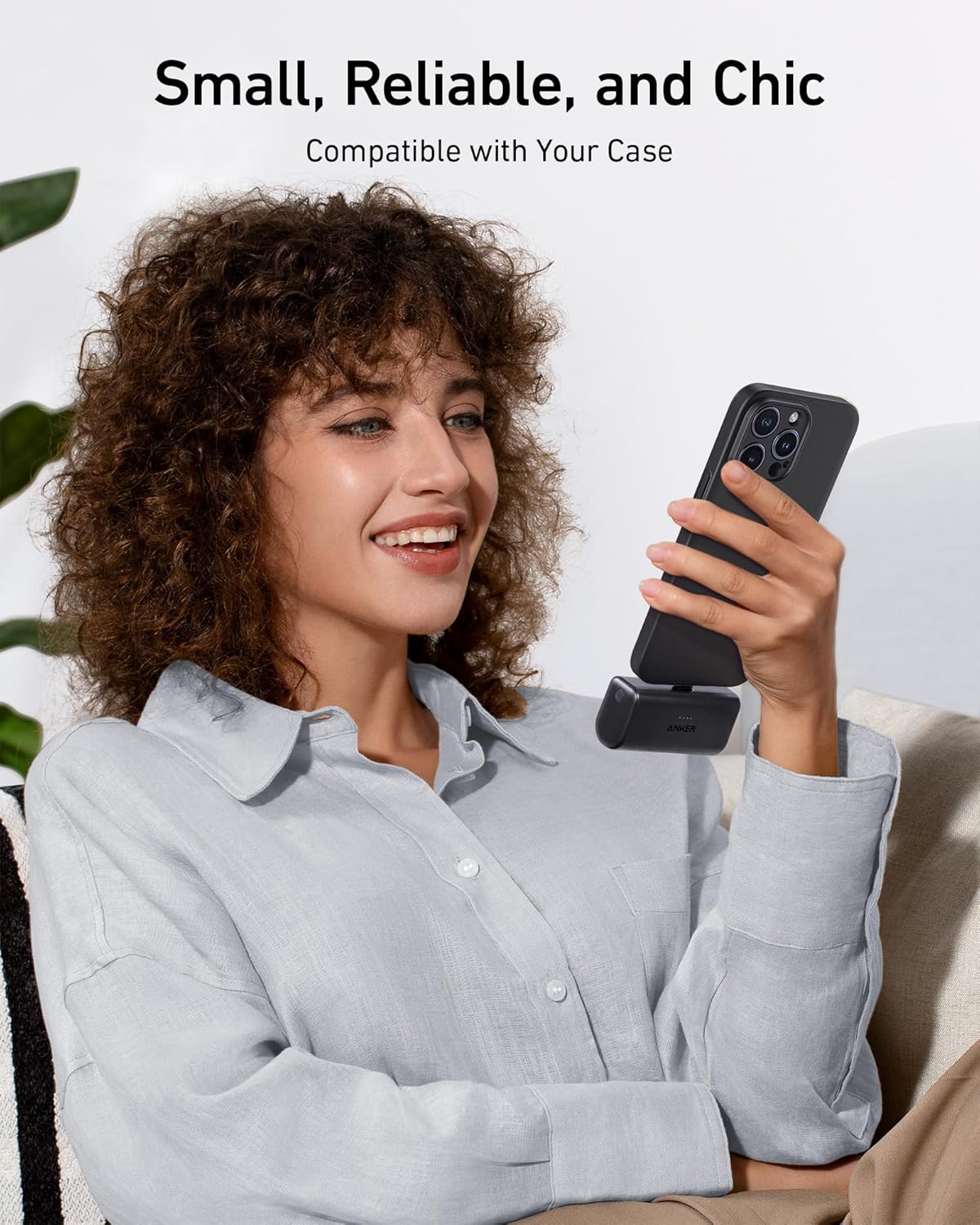 Anker Nano 5000mAh 22.5W Power Bank with Built-in USB-C Connector - Black