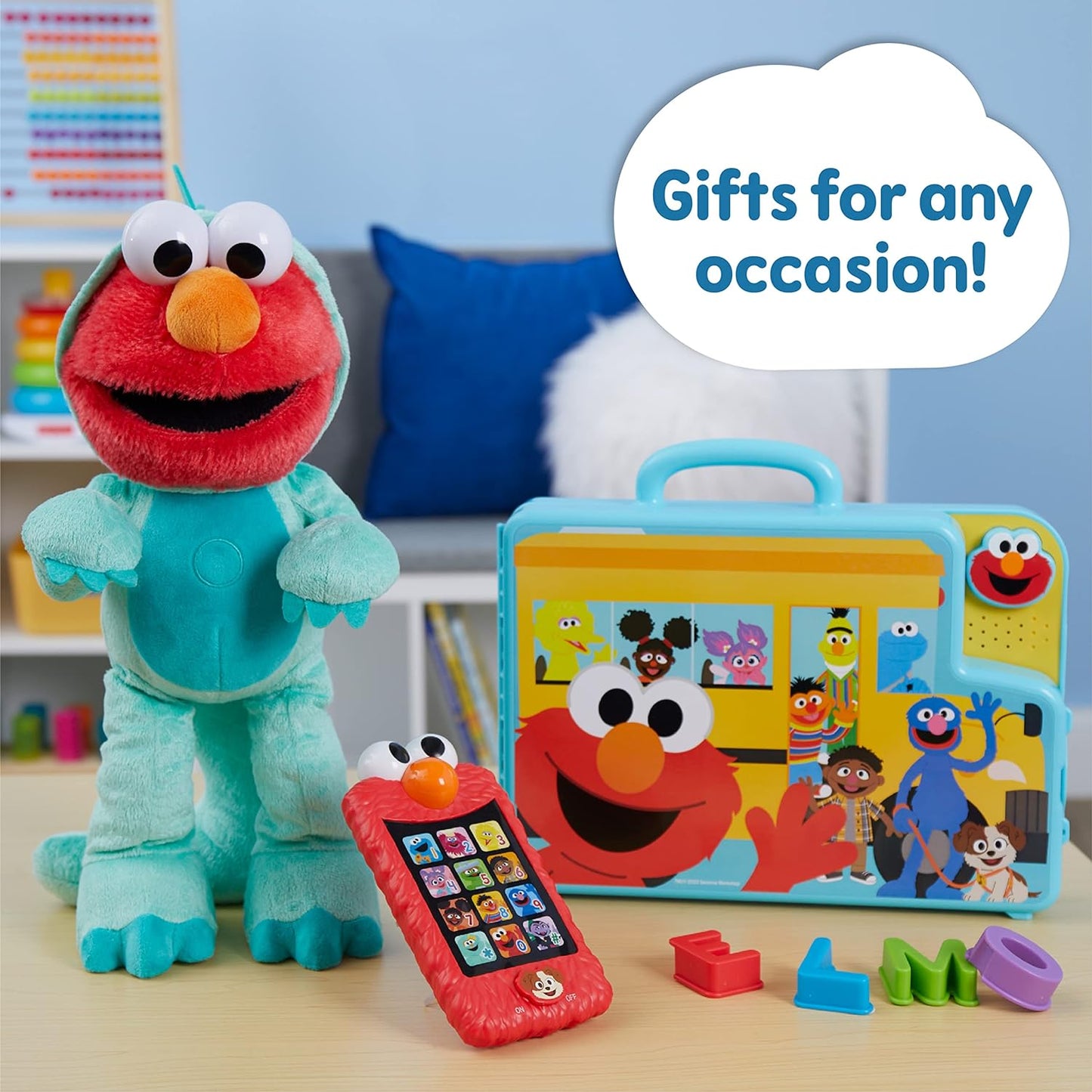 Sesame Street Elmo’s Learning Letters Bus Activity Board Preschool Learning and Education Kids Toys for Ages 2 up