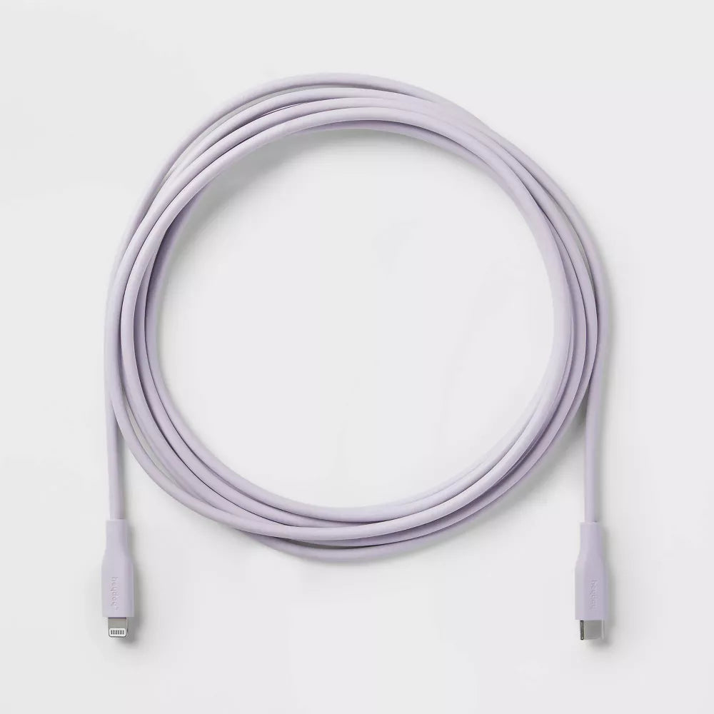 10' Lightning to USB-C Round Cable - Heyday™ Soft Purple