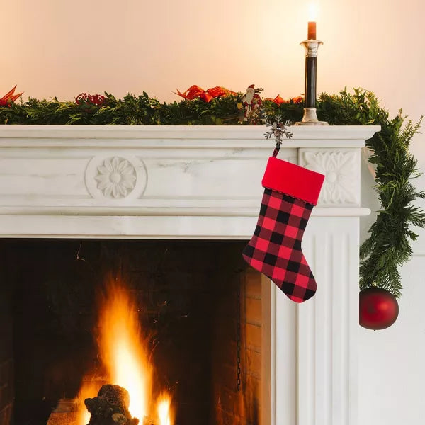 Checkered Stocking Black and Red