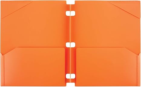 Snap-in Plastic Folder for Binders 2 Pocket - Five Star/Dimensions 9.5 X11.62 Sheet Capacity: 120 (Orange)