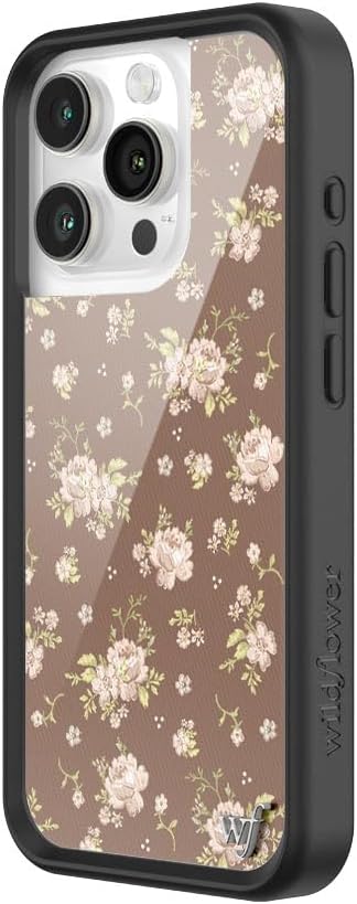 WildFlower Iphone 15 Pro Case Brown with Flowers