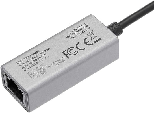 Amazon Basics Aluminum USB 3.0 Gigabit Ethernet Adapter, Gray, 1.97 X 0.83 X 0.59 Inches