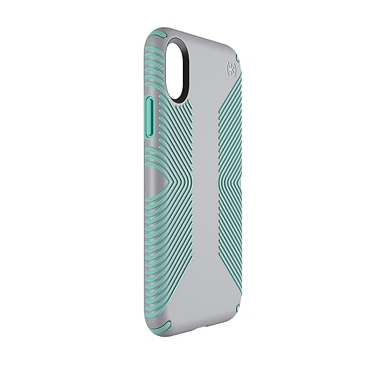 Speck Presidio Grip Case iPhone XS X Dolphin Grey Aloe Green
