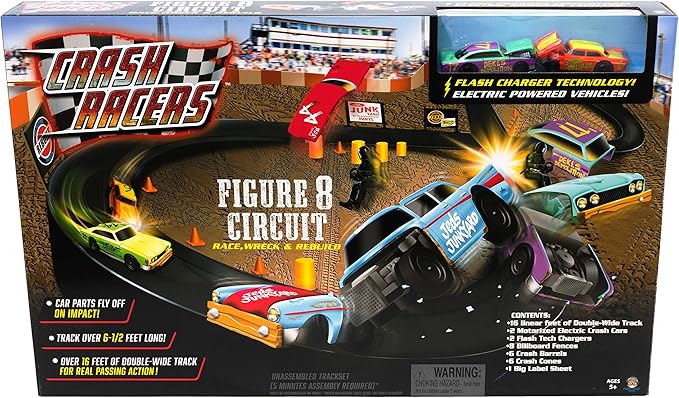 Adventure Force Crash Racers Figure 8 Circuit Motorized Vehicle Playset Children Ages 5+