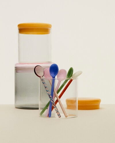 HAY Glass Spoons - Round / Set of 2, Bright Yellow & Brown100425178