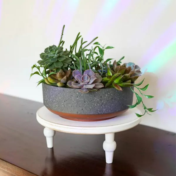 The HC Companies Round Plastic Faux Concrete Capri Bowl