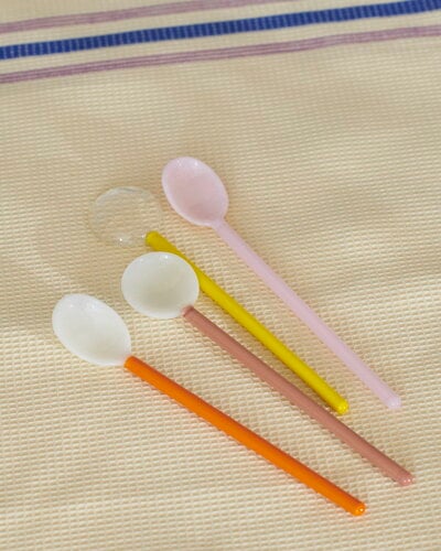 HAY Glass Spoons - Round / Set of 2, Bright Yellow & Brown100425178