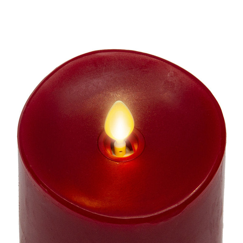 Luminara 3 Piece Vanilla Honey Scented Pillar Candle Set Paraffin in Red, Size 6.5 H X 3.0 W X 3.0 D in | Wayfair 996074