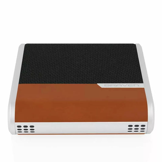 Braven Bridge Speaker System - Portable - Wireless Speaker(s) - Black, Light Brown, Silver