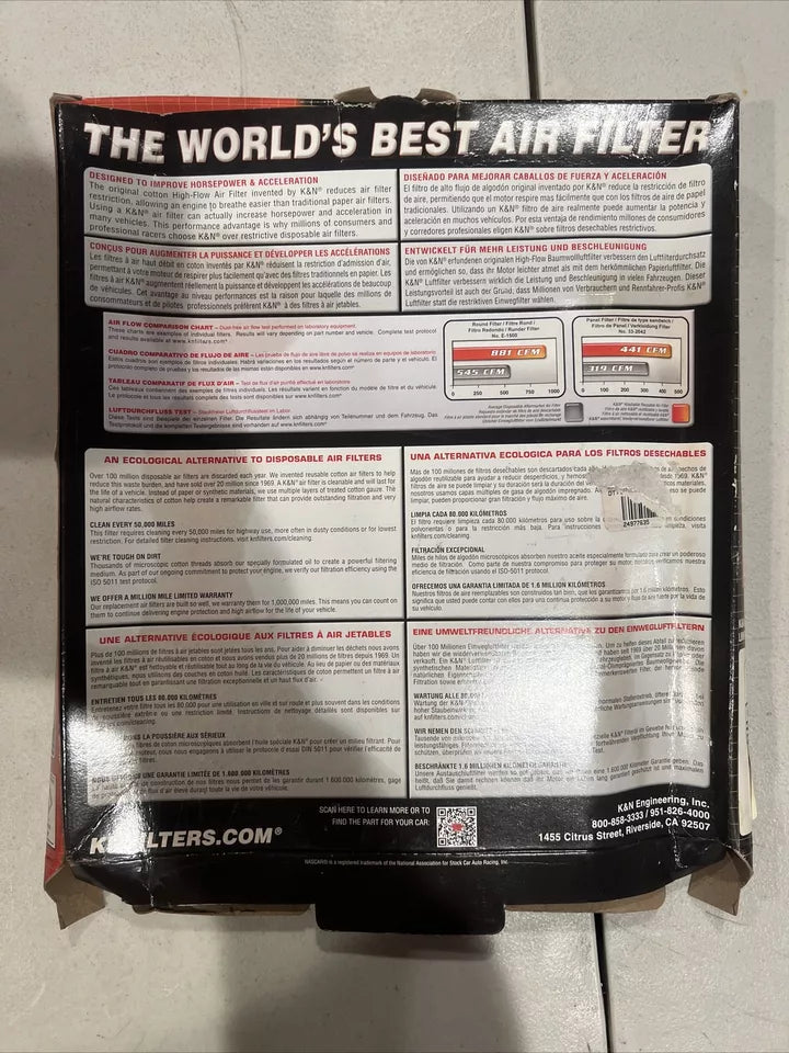 K&N AIR FILTER 1 EA K&N 17400087